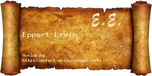 Eppert Ervin névjegykártya